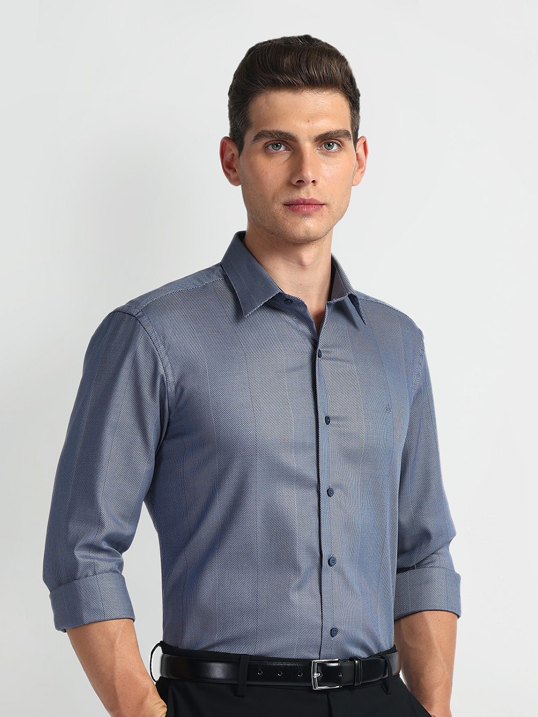 

Arrow New York Men Slim Fit Opaque Formal Shirt, Blue