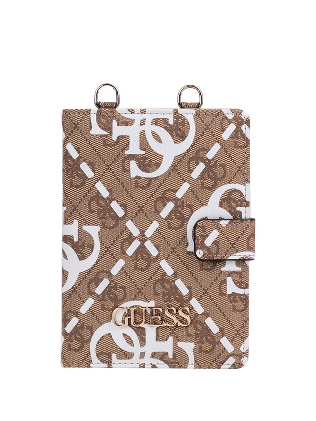 

GUESS Women Printed Passport Holder, Brown