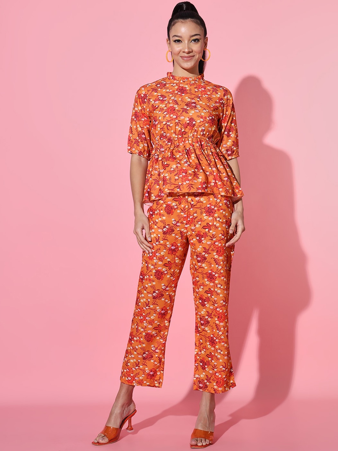 

ADDYVERO Printed Top With Trousers, Yellow