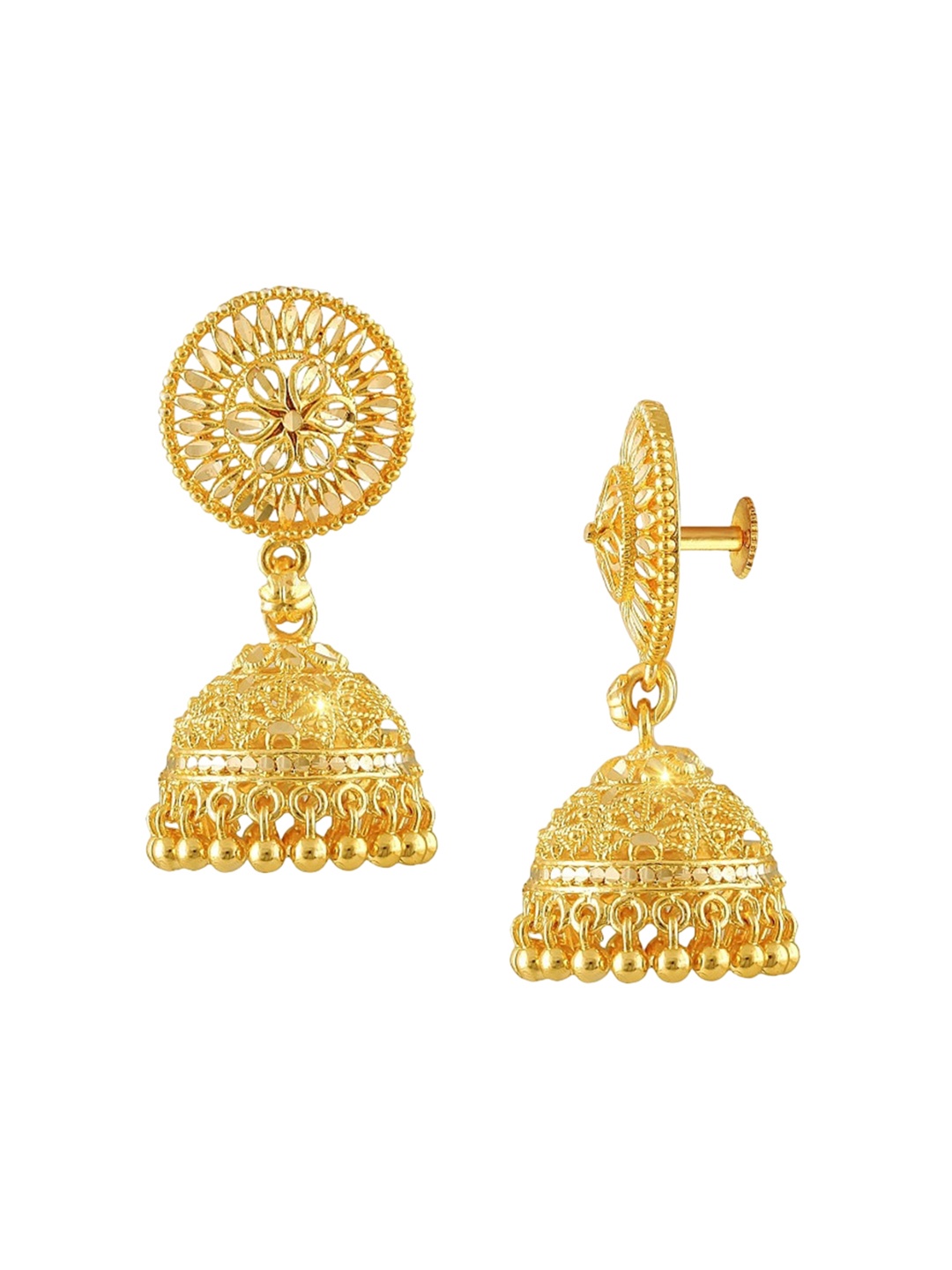 

Vighnaharta Set of 2 Gold Plated Bugadi Earrings & Jhumkas