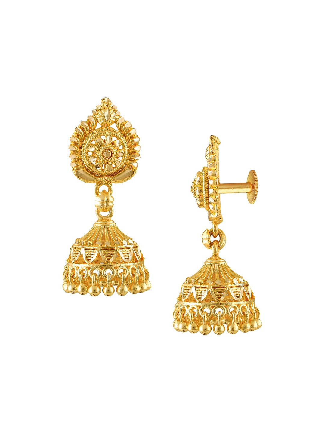 

Vighnaharta Set Of 2 Gold-Plated Dome Shaped Jhumkas