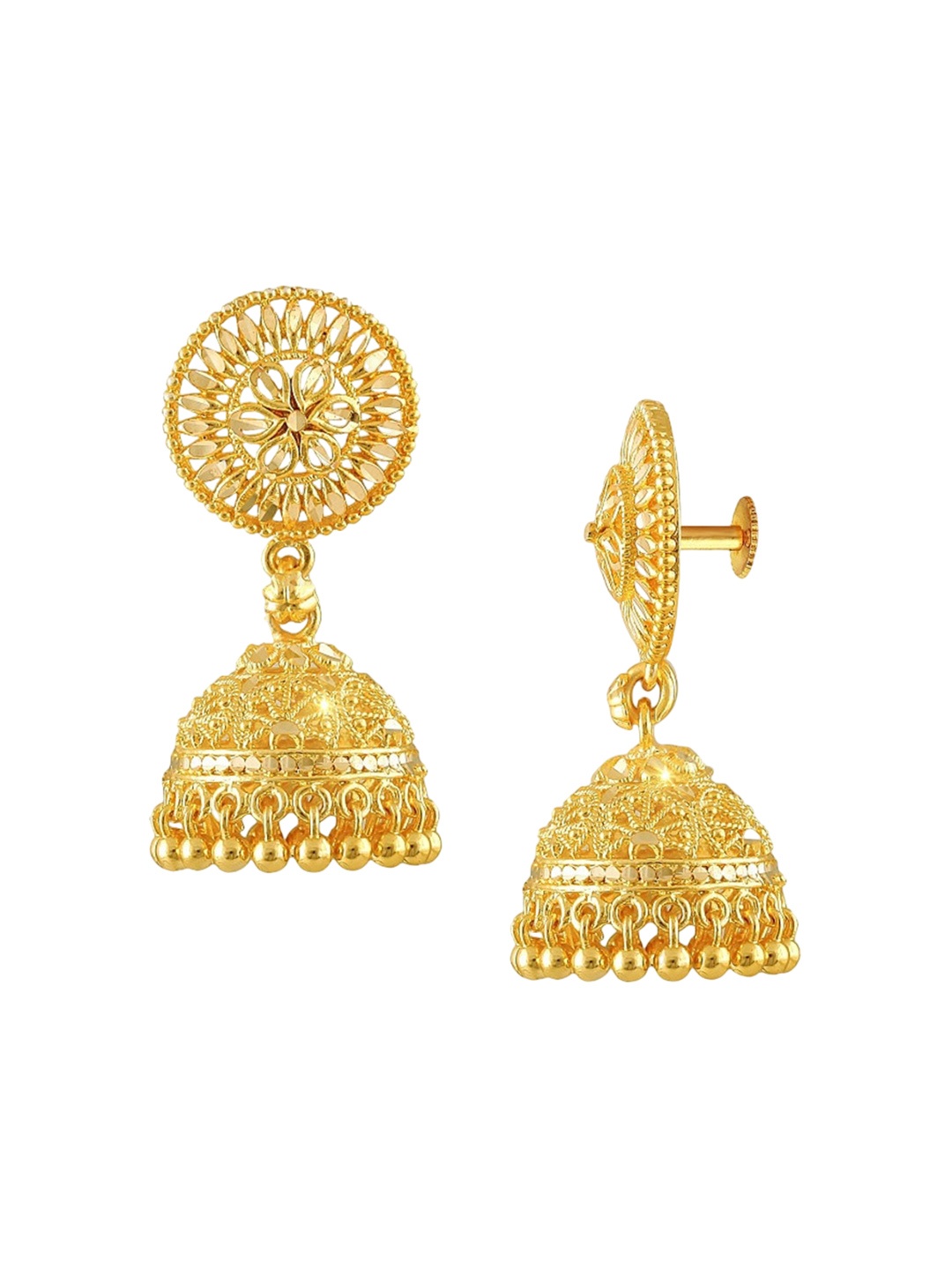 

Vighnaharta Set of 2 Gold-Plated Contemporary Bugadi & Jhumkas