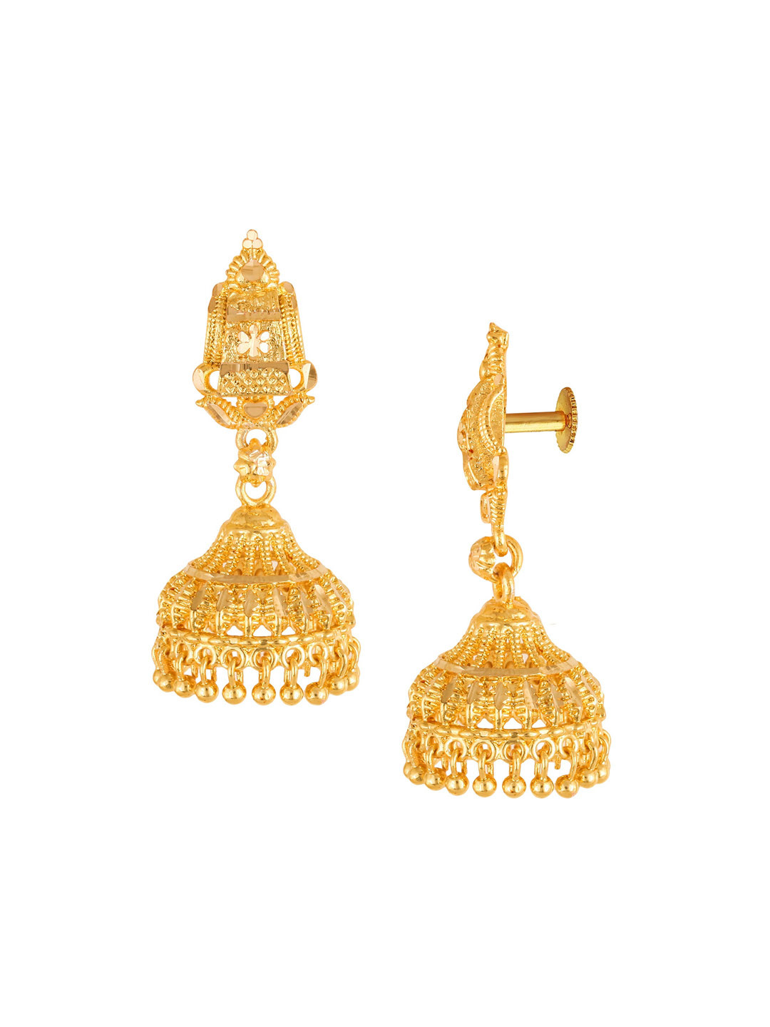 

Vighnaharta Set of 2 Gold-Plated Contemporary Bugadi & Jhumkas