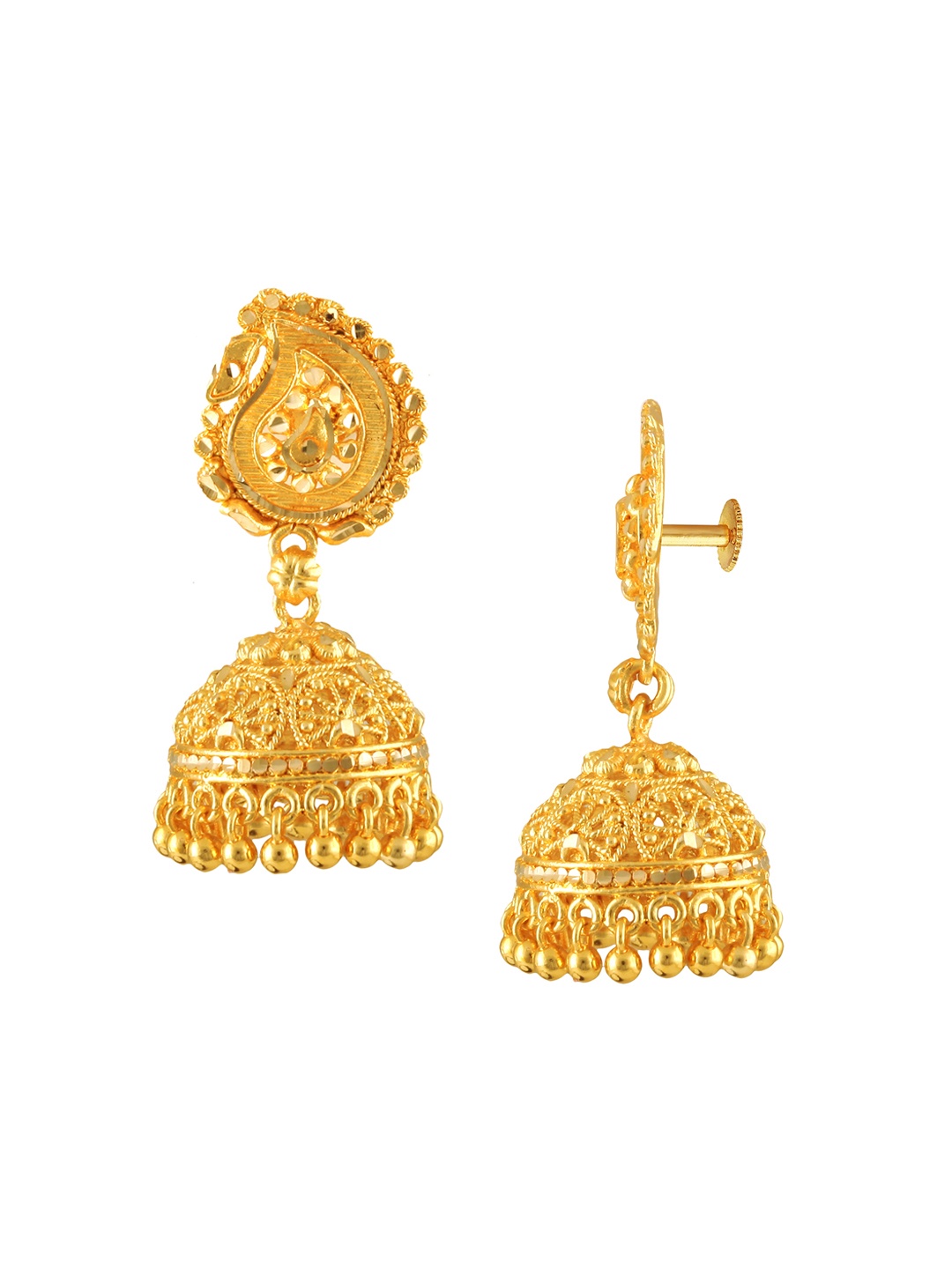 

Vighnaharta Set of 2 Gold-Plated Contemporary Bugadi & Jhumkas