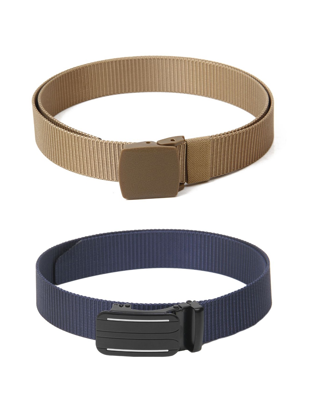 

Calvadoss Men Set of 2 Textured Belts, Beige