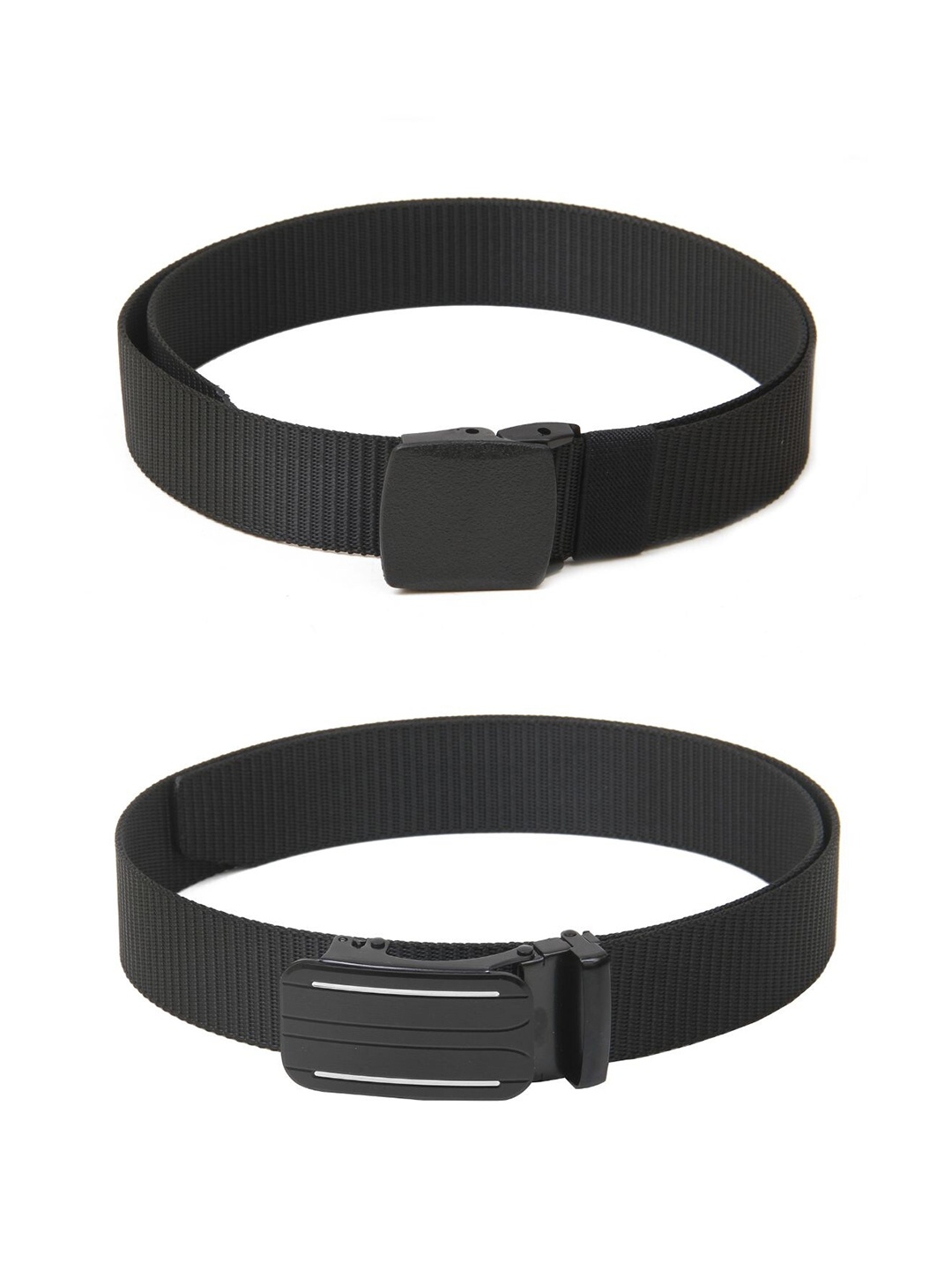 

Calvadoss Men Set of 2 Textured Belts, Black