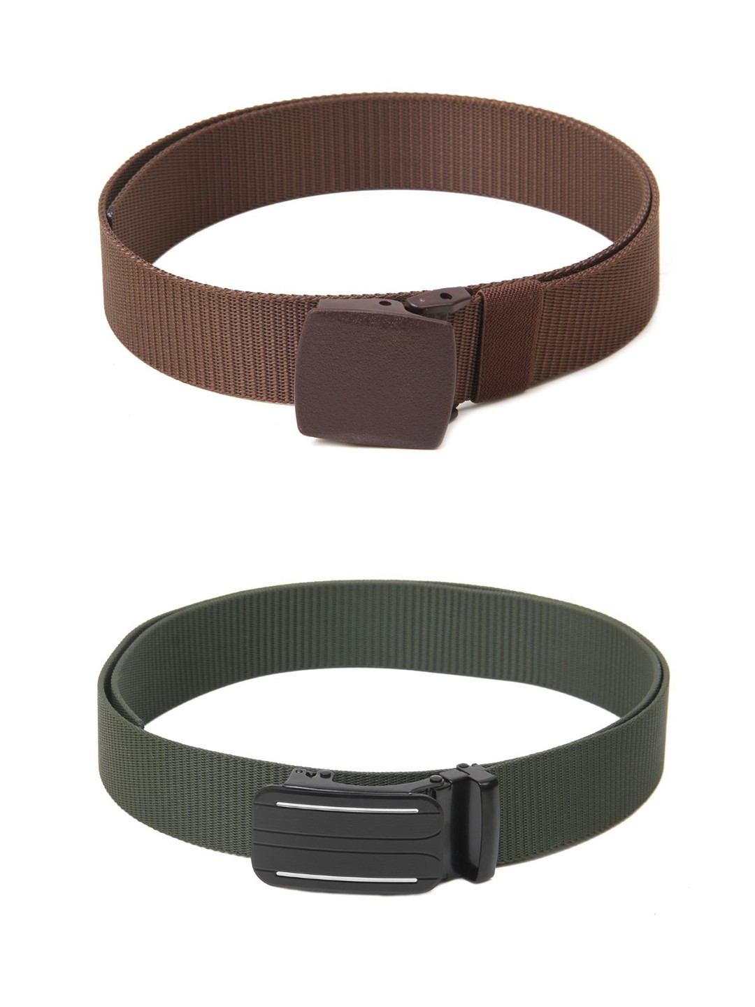 

Calvadoss Men Set of 2 Textured Belts, Brown