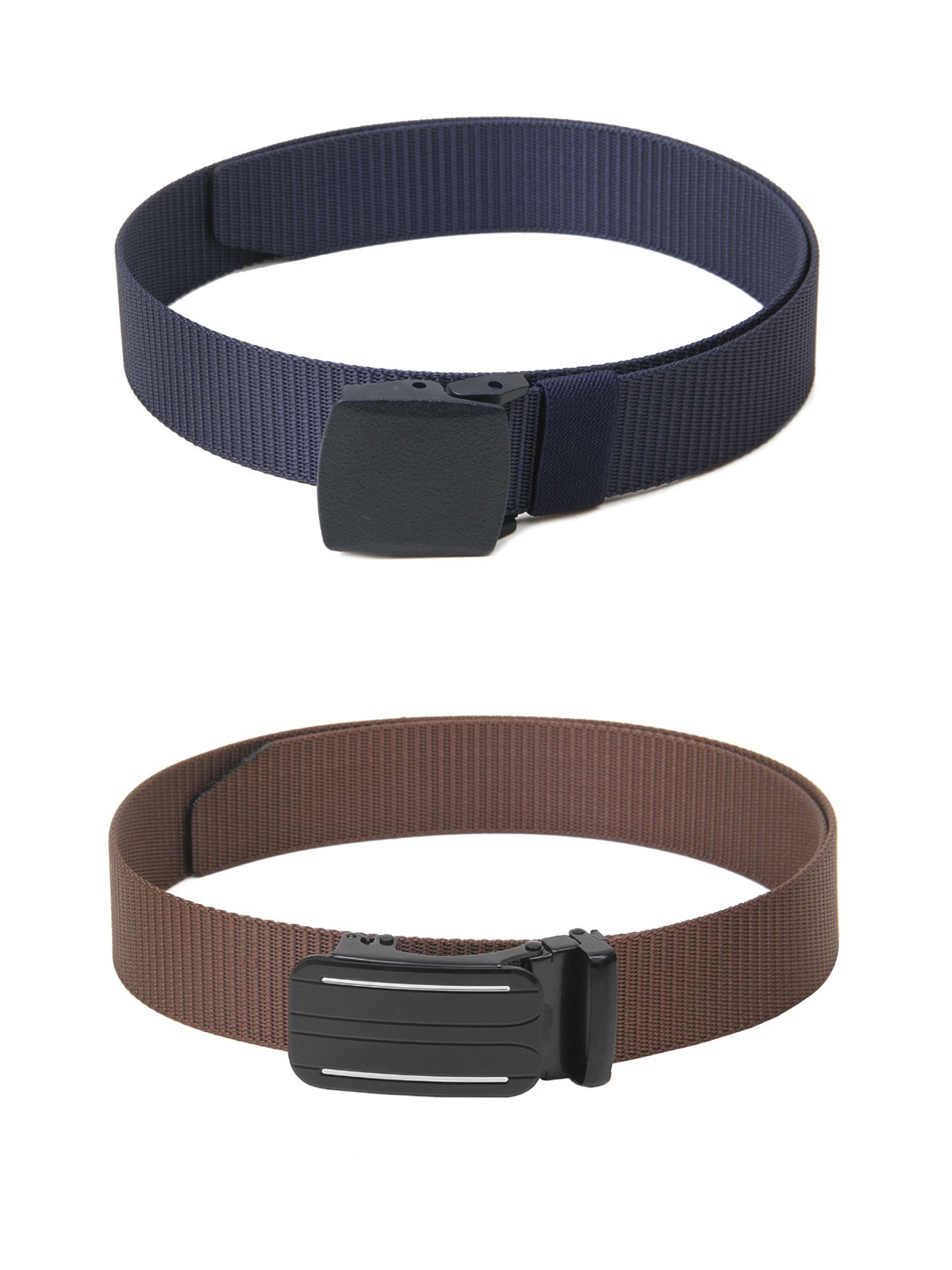 

Calvadoss Men Set Of 2 Textured Belts, Navy blue