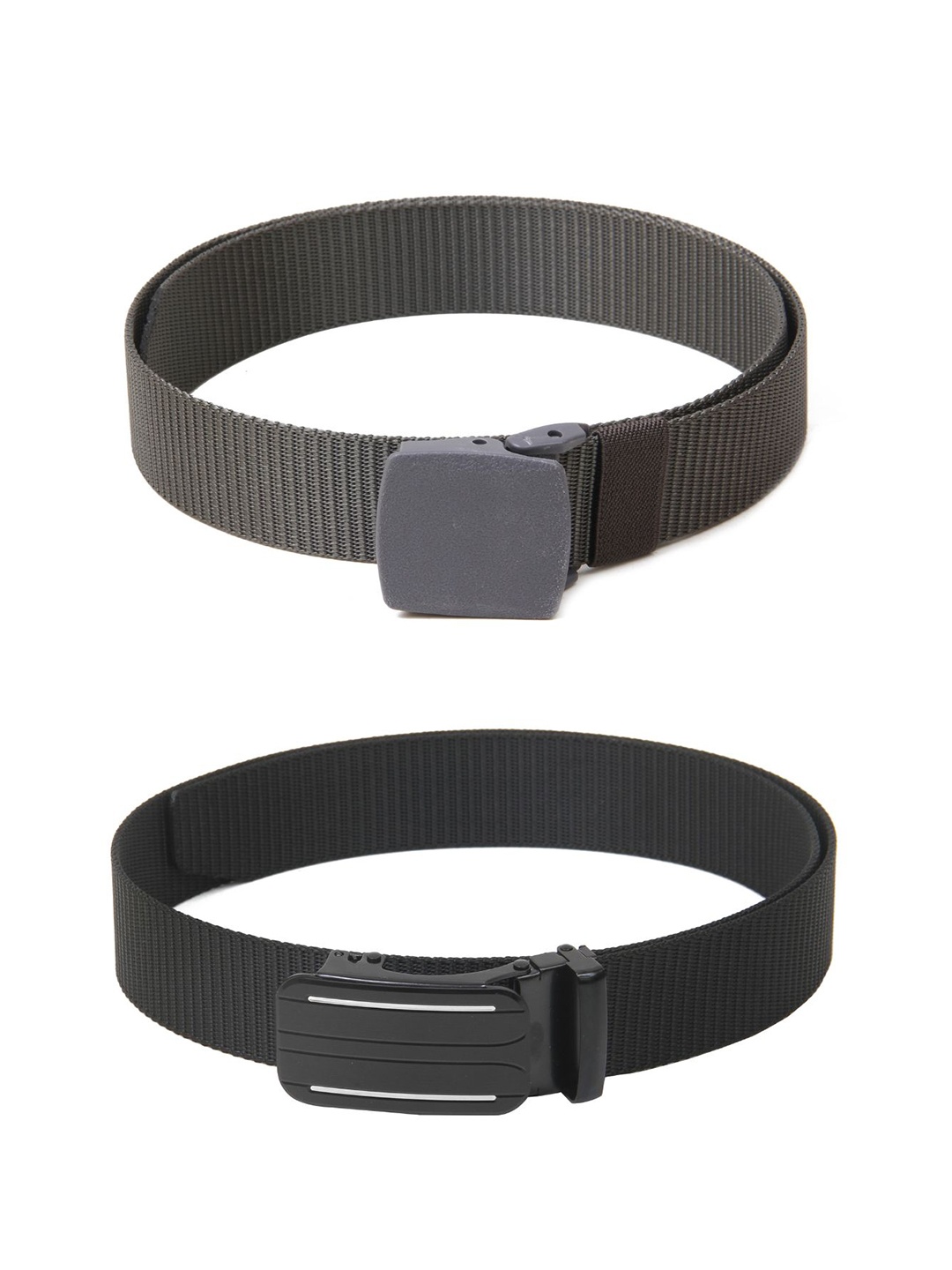 

Calvadoss Men Set Of 2 Textured Canvas Belt, Grey