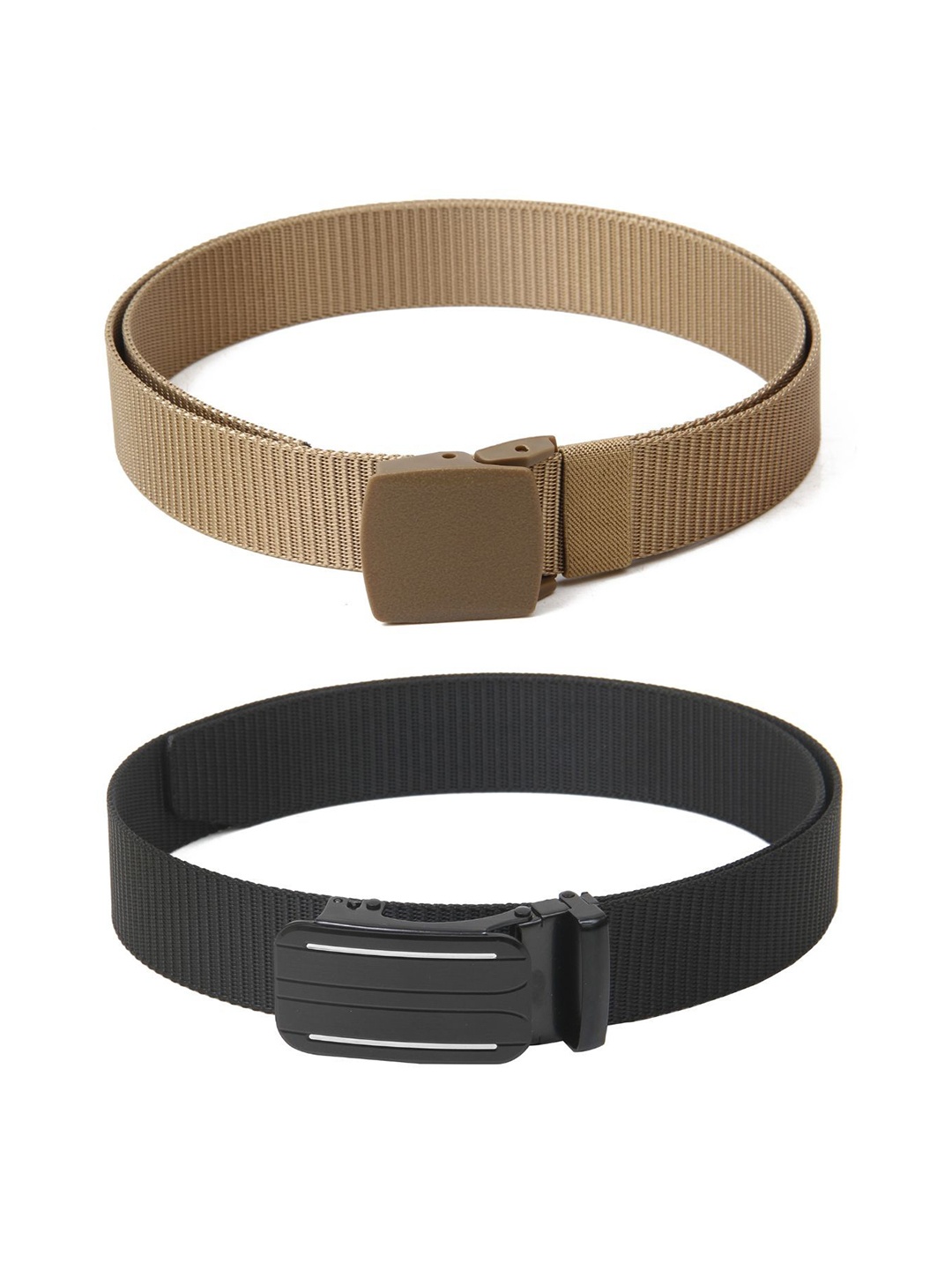 

Calvadoss Men Set Of 2 Textured Canvas Belt, Beige