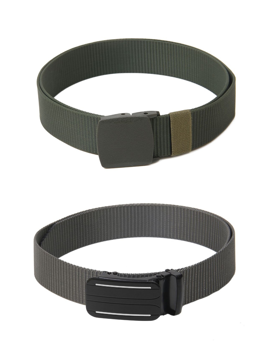 

Calvadoss Men Set Of 2 Textured Canvas Belt, Green