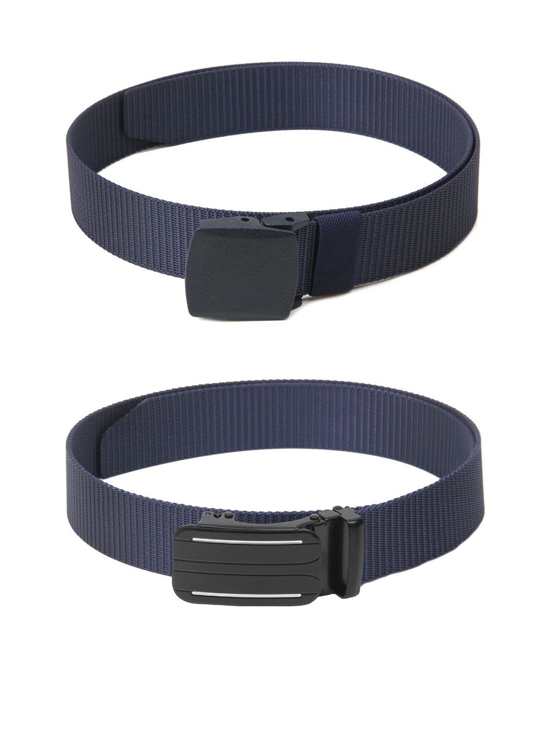 

Calvadoss Men Set Of 2 Textured Belts, Navy blue
