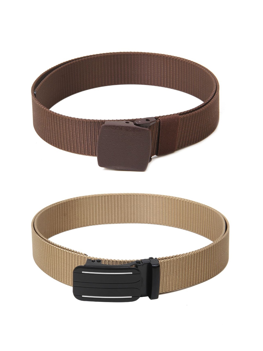 

Calvadoss Men Set of 2 Textured Belts, Brown