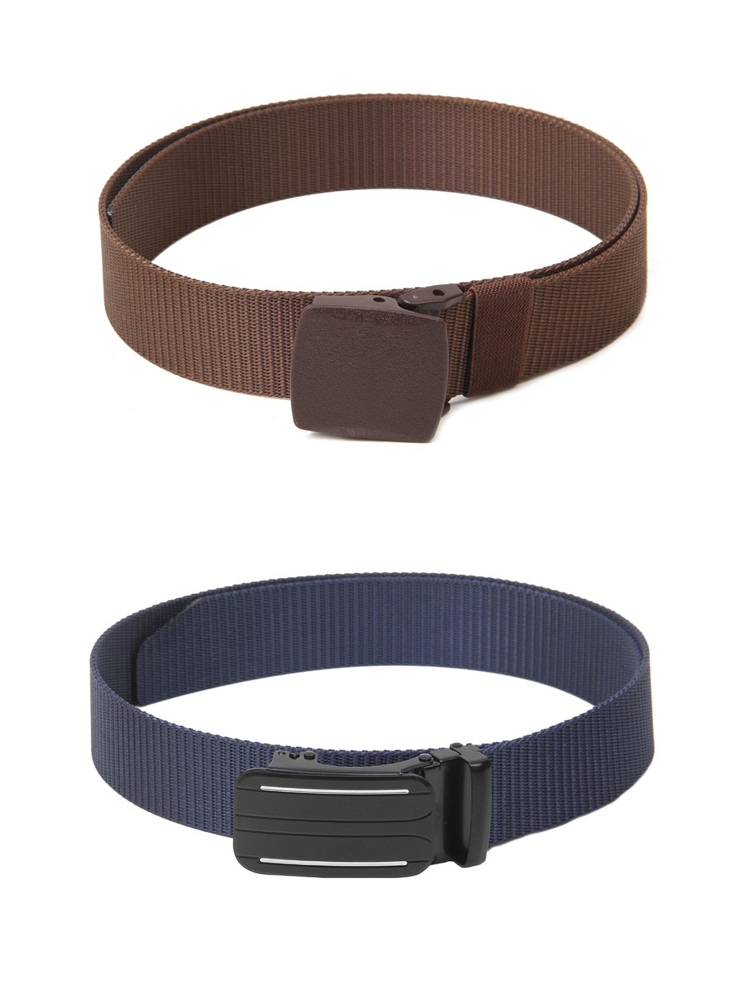 

Calvadoss Men Set of 2 Textured Belts, Brown