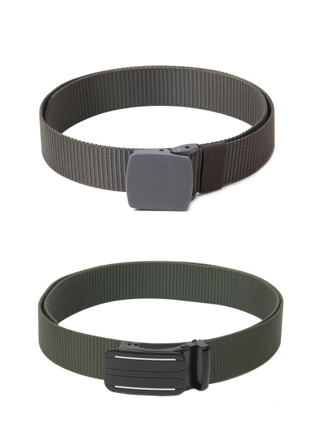 

Calvadoss Men Set Of 2 Textured Wide Belts, Grey
