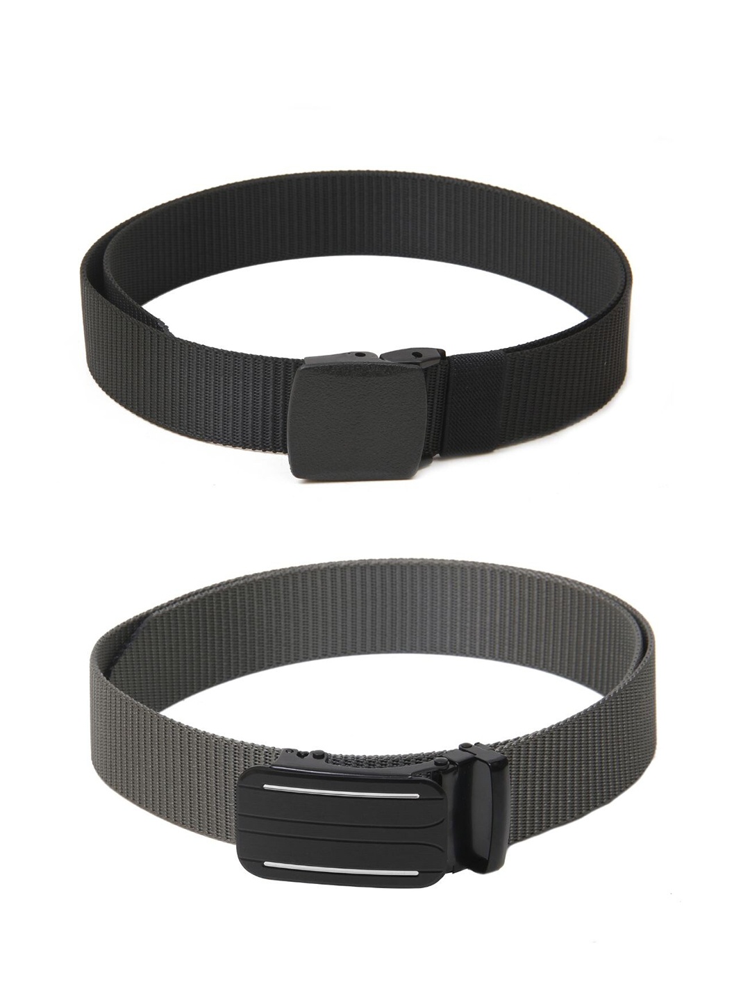

Calvadoss Men Set of 2 Textured Belts, Black