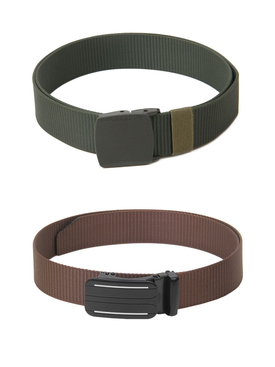 

Calvadoss Men Set Of 2 Textured Canvas Belt, Green