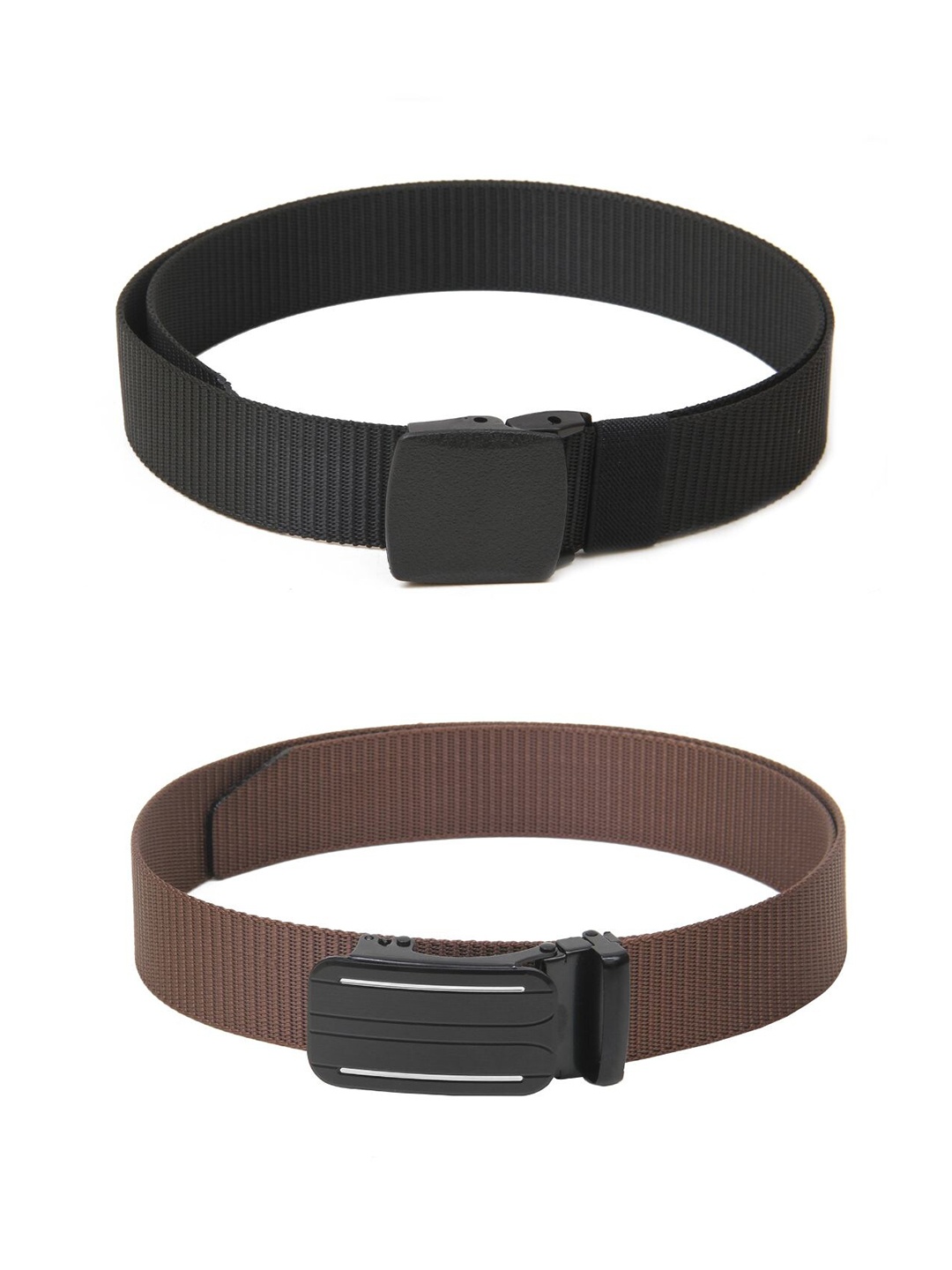 

Calvadoss Men Textured Set Of 2 Belts, Black