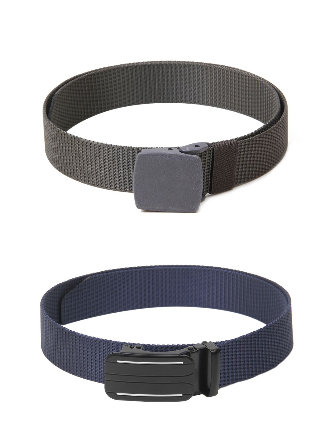 

Calvadoss Men Set Of 2 Textured Belts, Grey