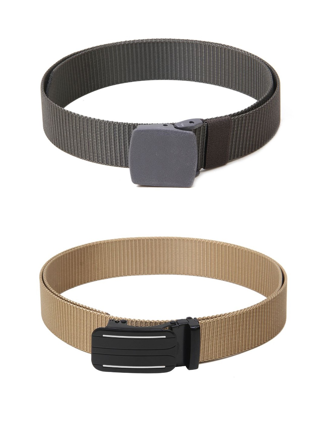 

Calvadoss Men Set Of 2 Textured Belts, Grey