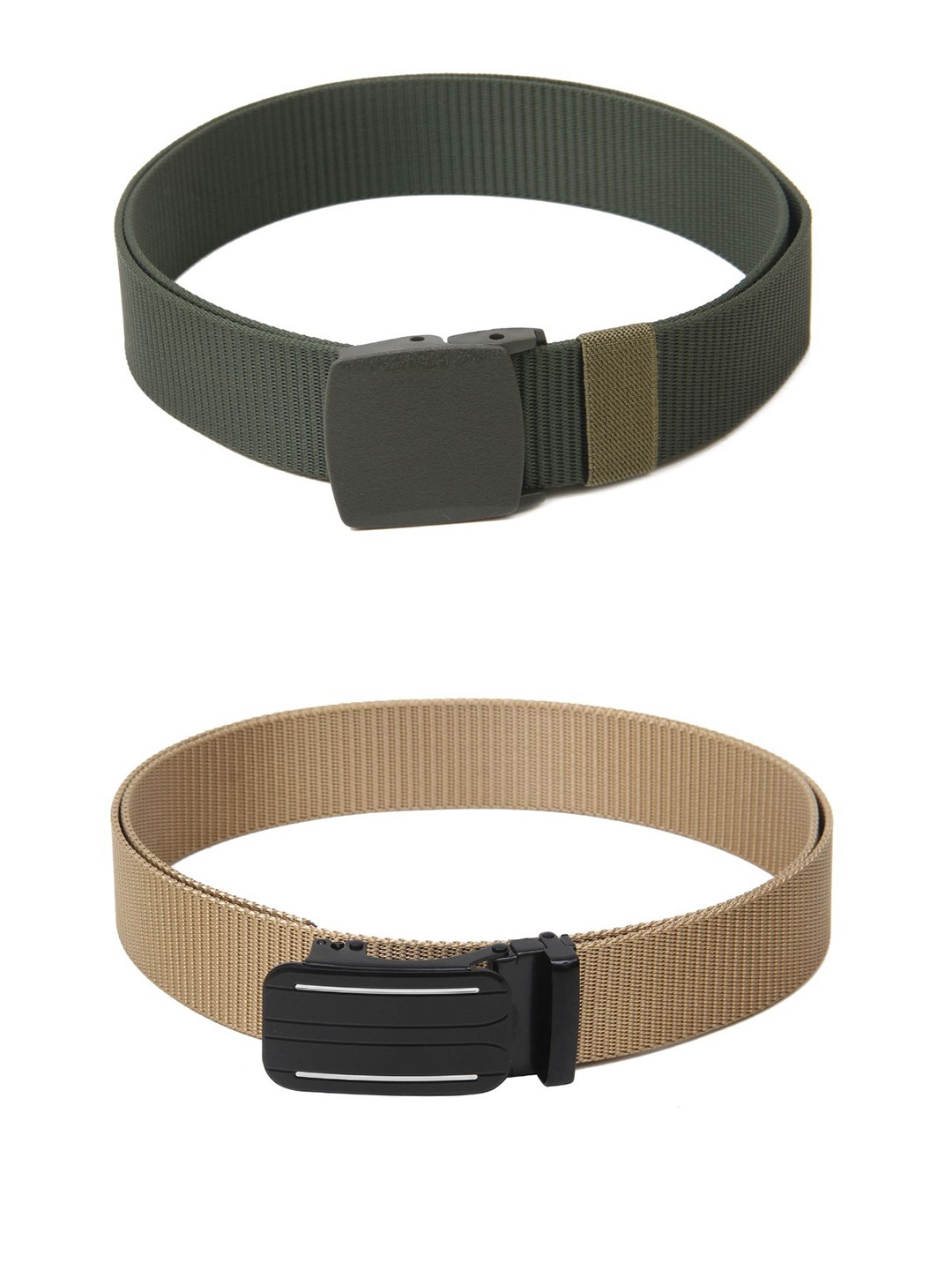 

Calvadoss Men Set of 2 Textured Belt, Green