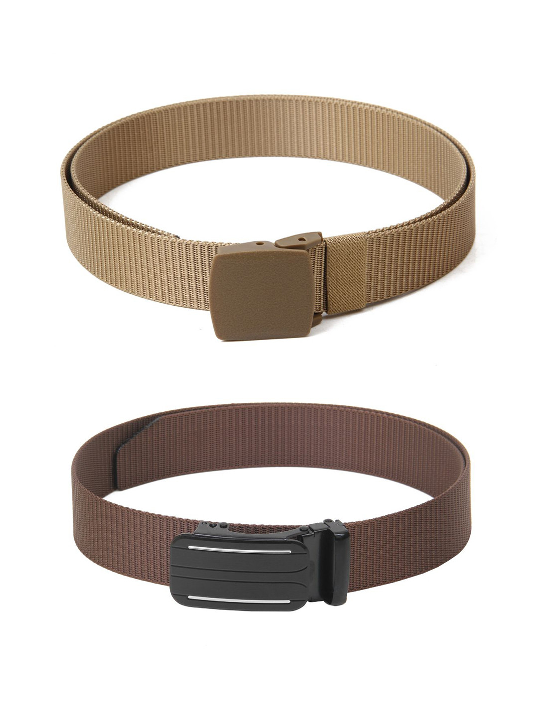 

Calvadoss Men Set Of 2 Textured Wide Belts, Beige