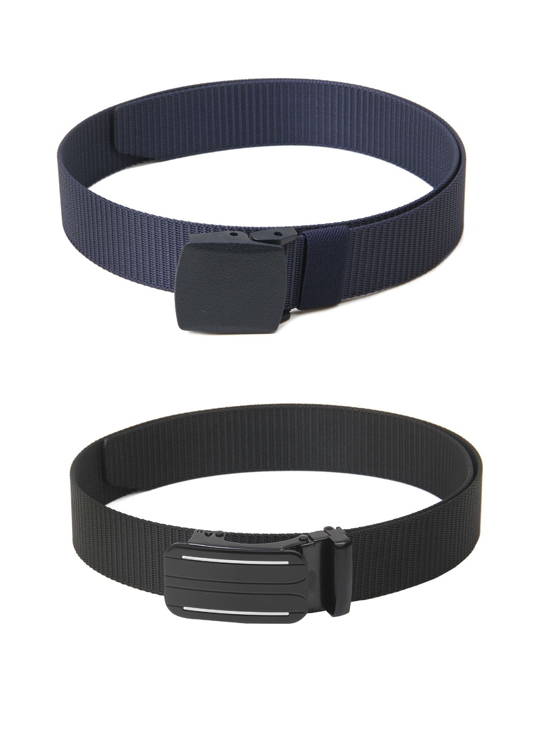 

Calvadoss Men Set Of 2 Textured Belts, Navy blue