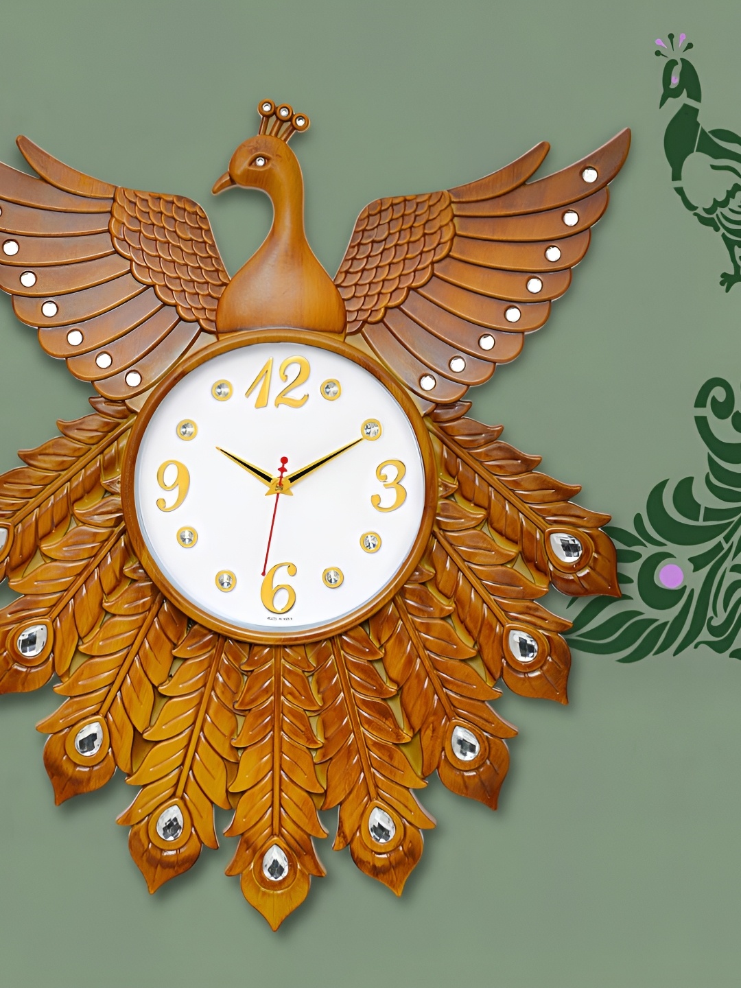 

Attractionz Beige Wall Clock, Brown