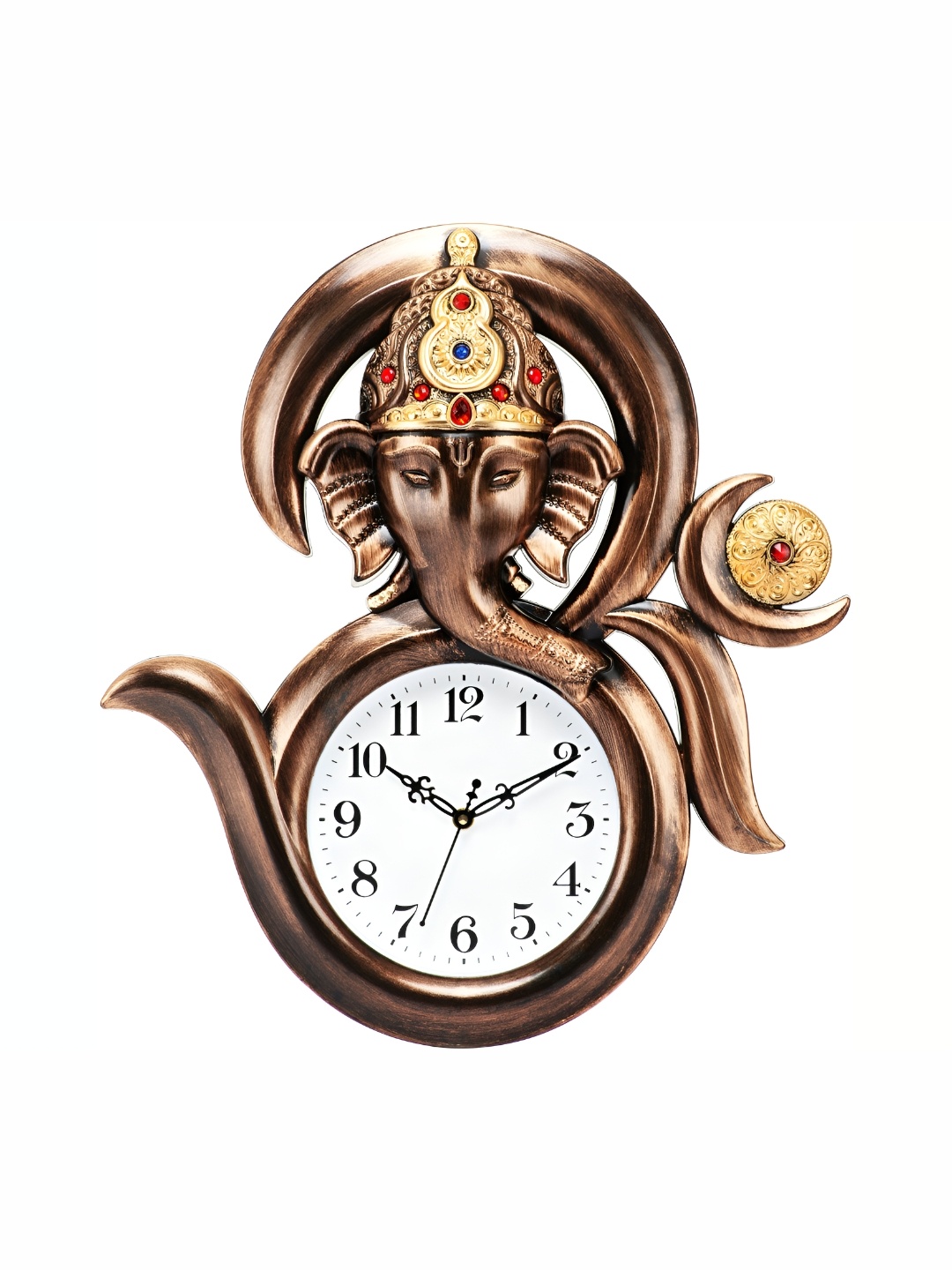 

Attractionz Round Multicoloured Wall Clock, Copper