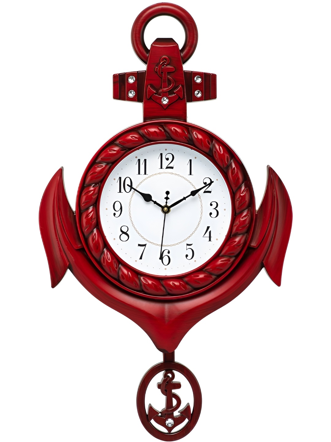 

Attractionz Red & White Round Contemporary Wall Clock