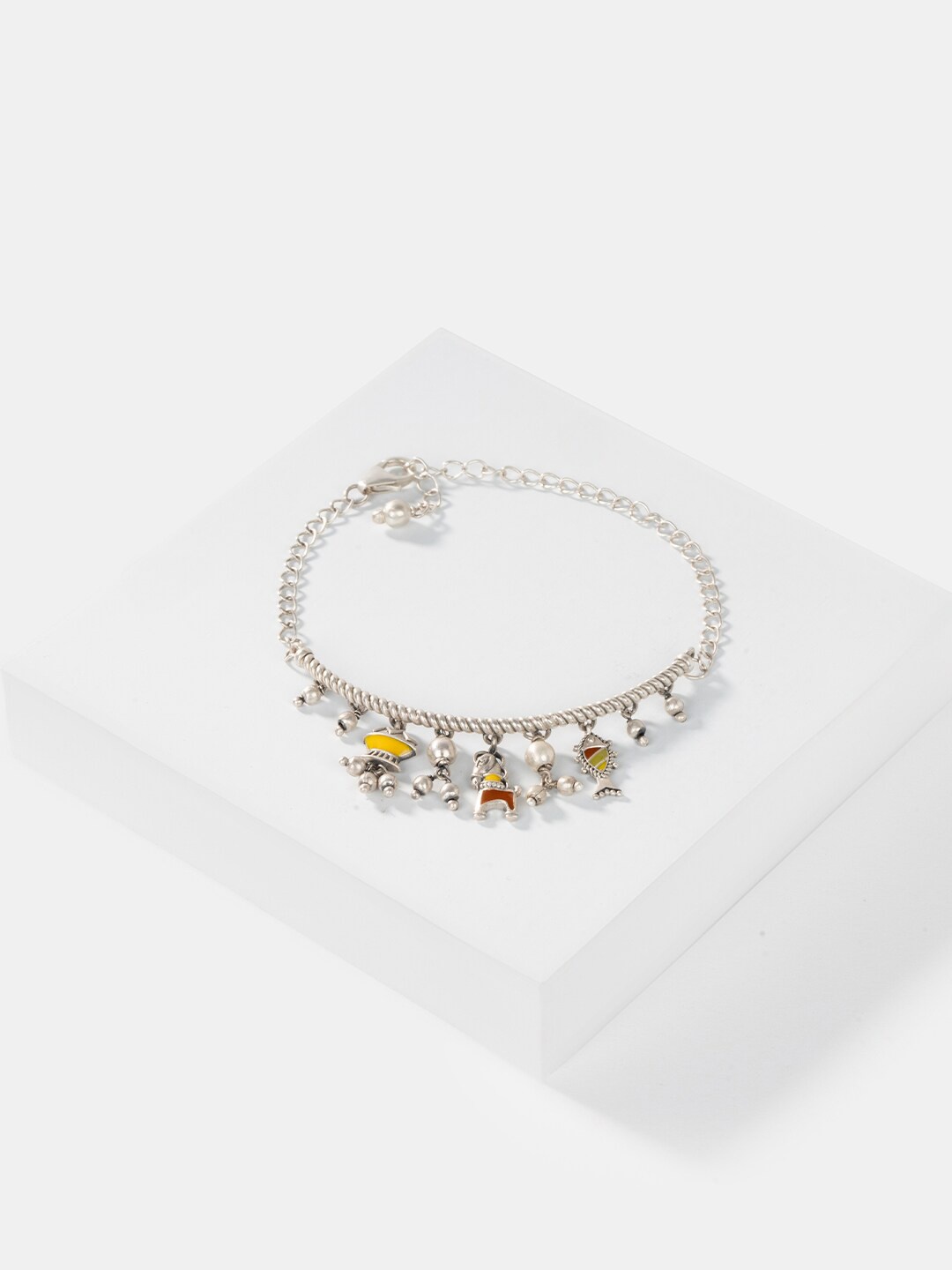 

SHAYA Women 925 Sterling Silver Artificial Stone Studded Bracelet