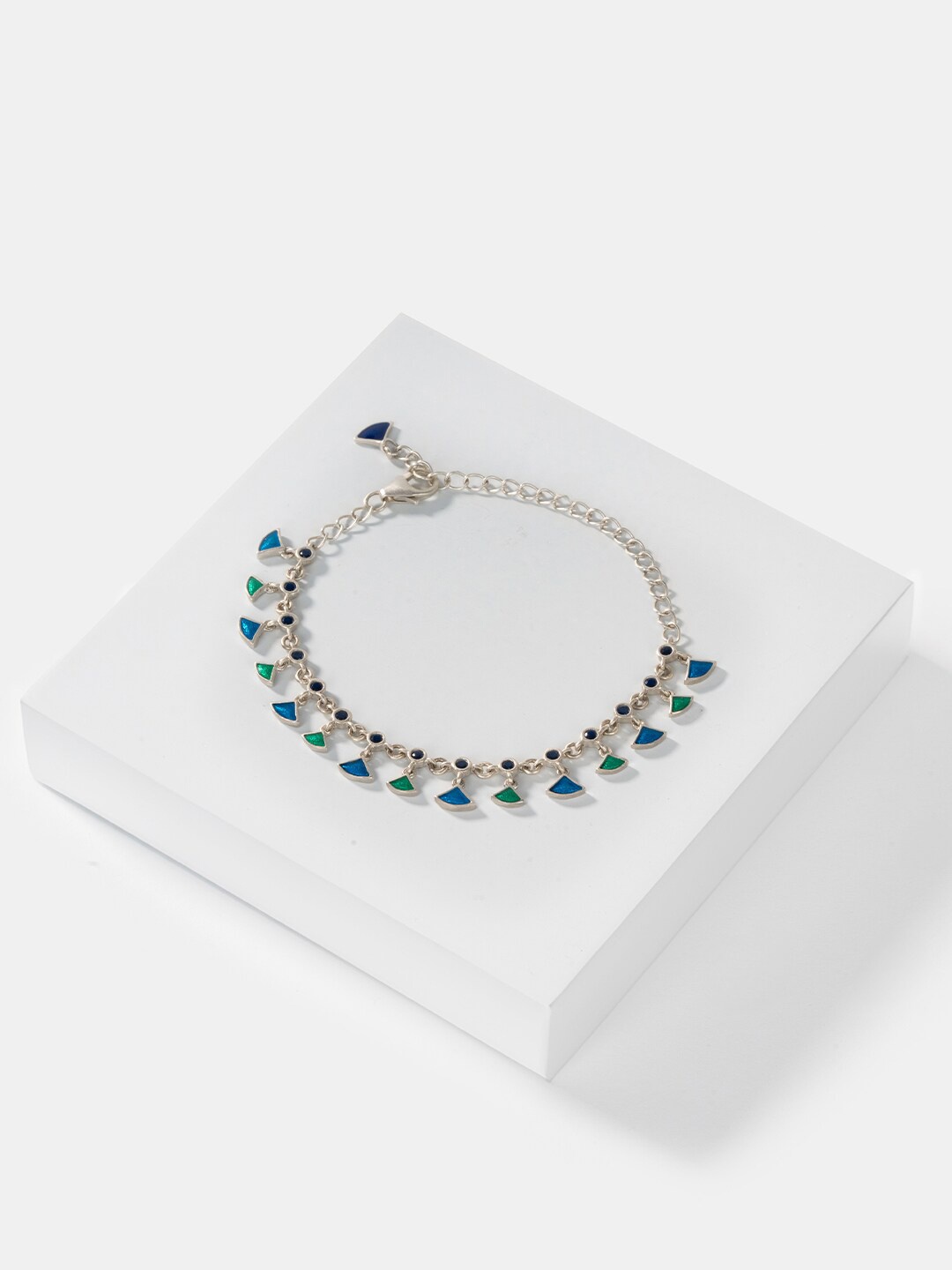 

SHAYA Women 925 Sterling Silver Artificial Stone Studded Bracelet