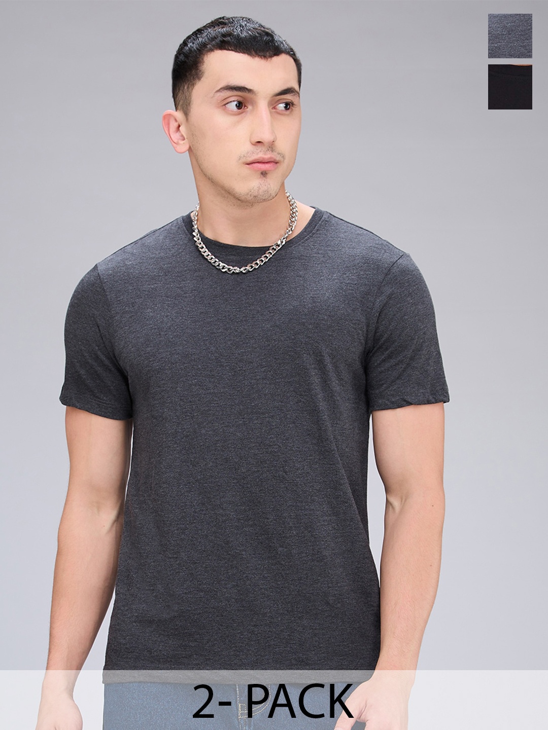 

NOIRA Men 2 Pockets T-shirt, Charcoal