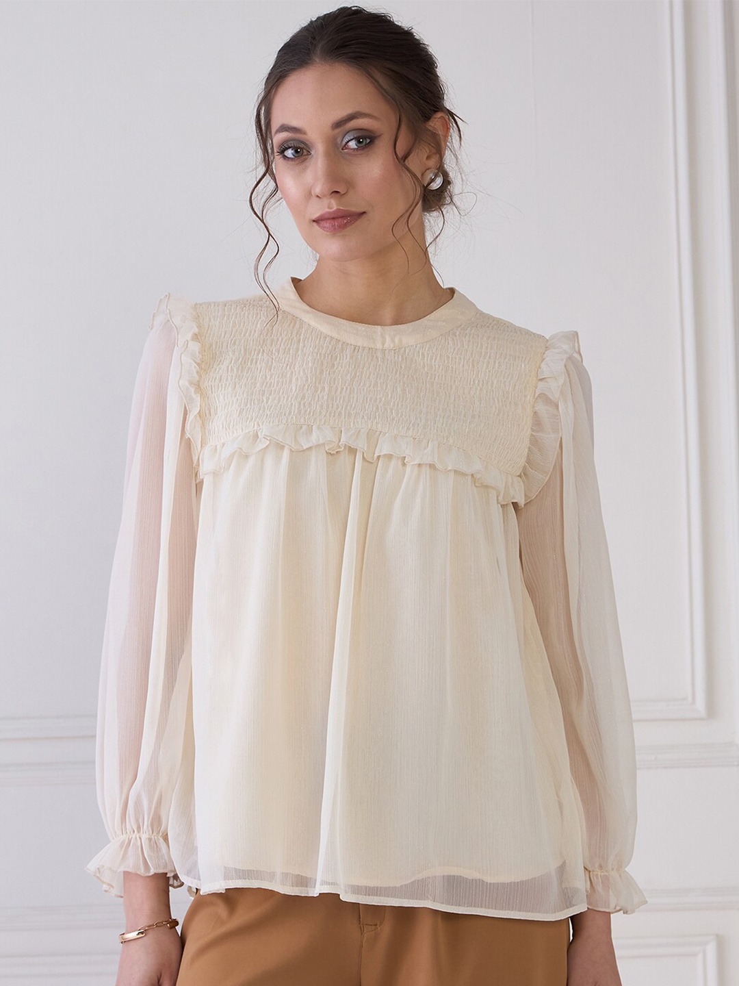 

Antheaa Elit Chiffon Top, Off white