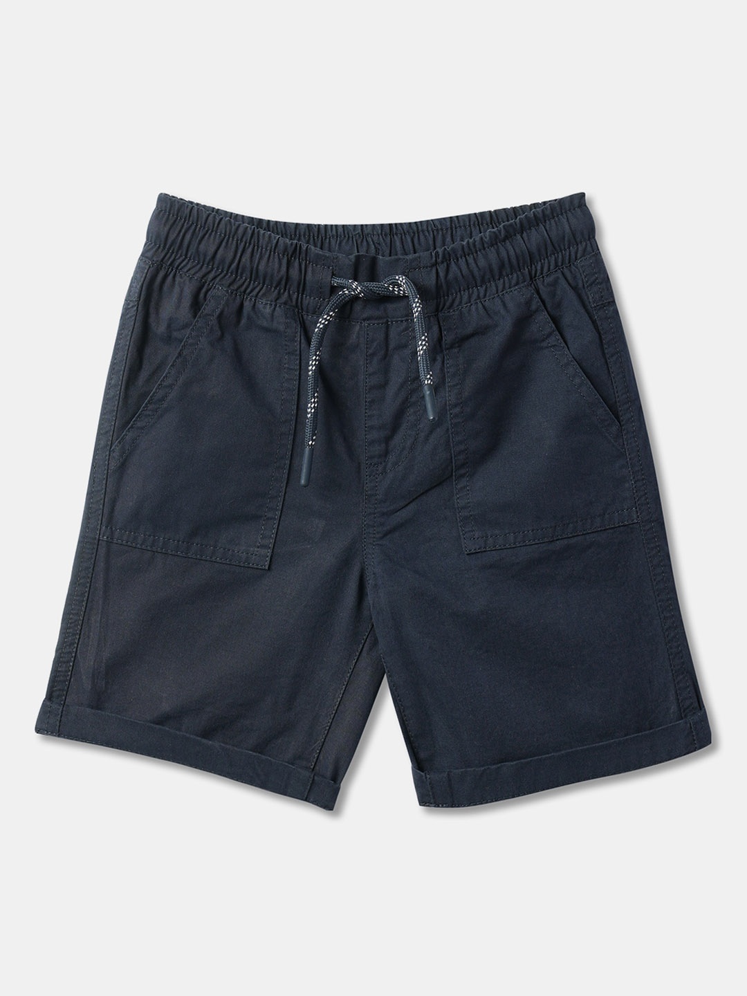 

R&B Boys Mid-Rise Cotton Shorts, Blue