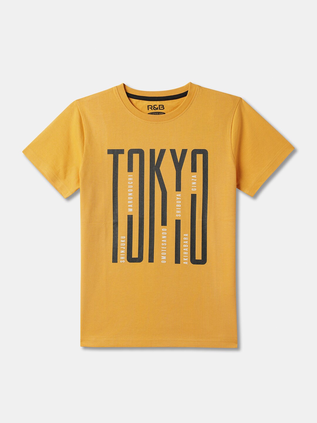

R&B Boys Typography Printed T-shirt, Yellow