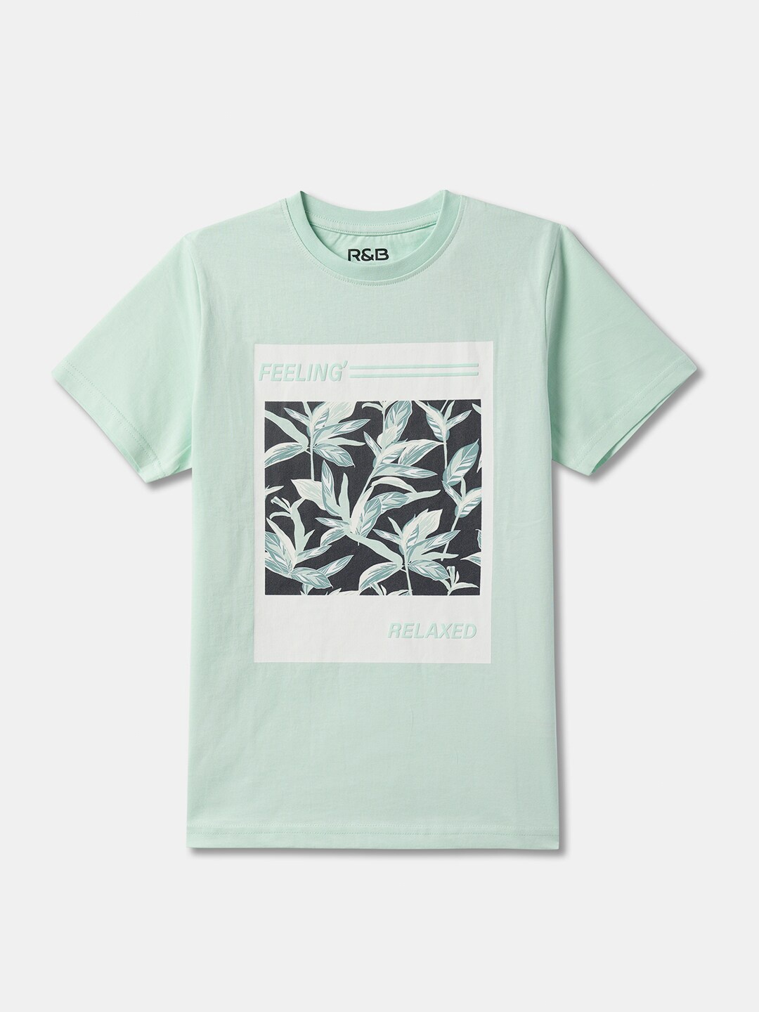 

R&B Boys Printed Tropical T-shirt, Green