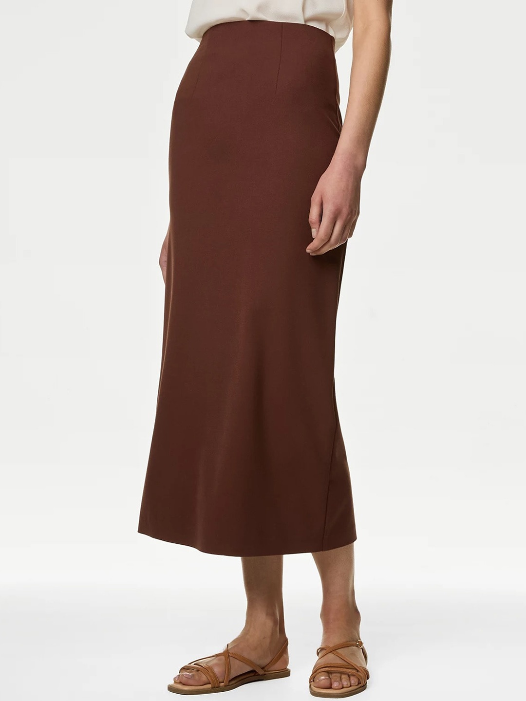 

Marks & Spencer Pencil Midi Skirt, Maroon