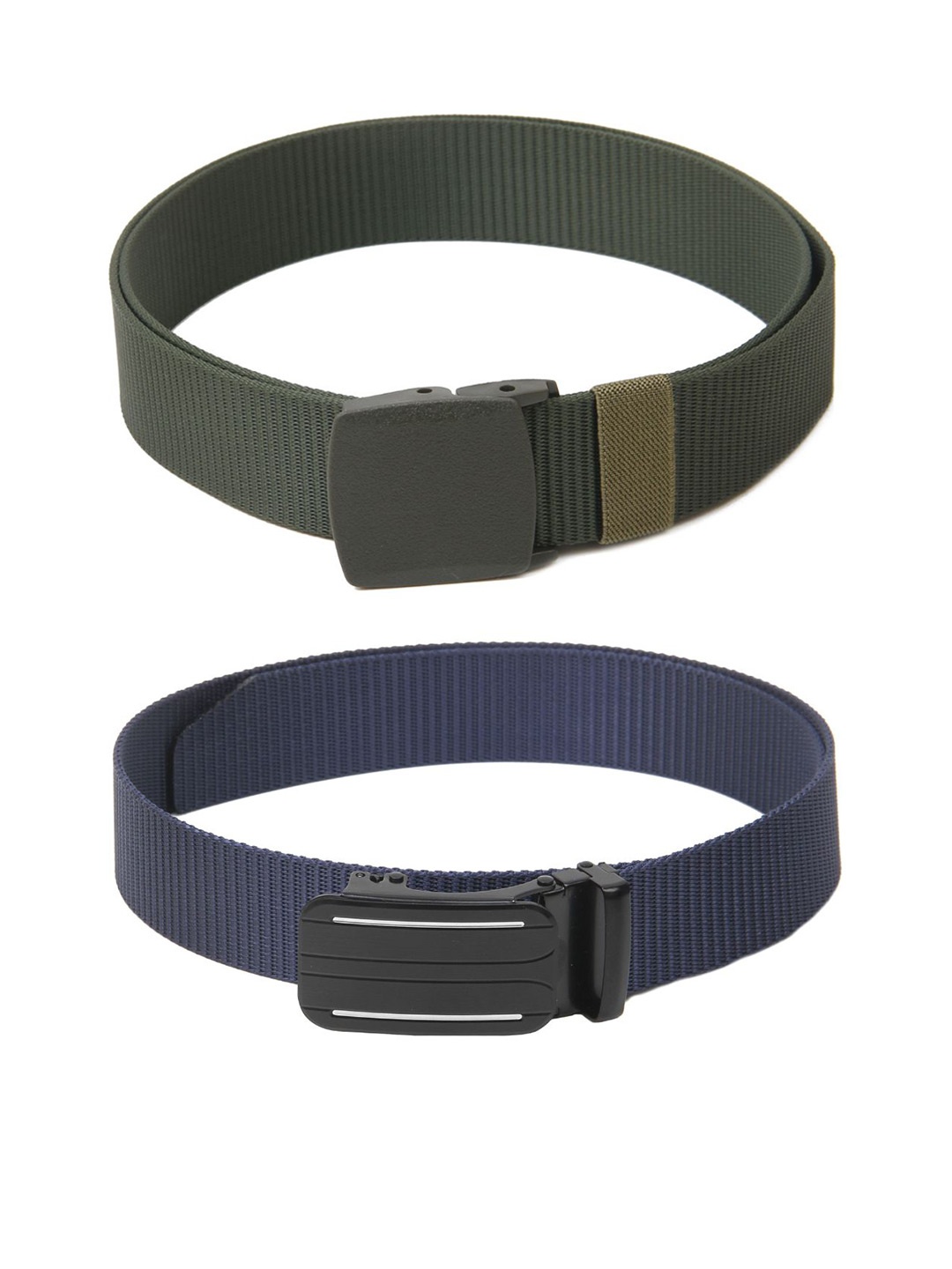 

Calvadoss Girls Set Of 2 Textured Belts, Green