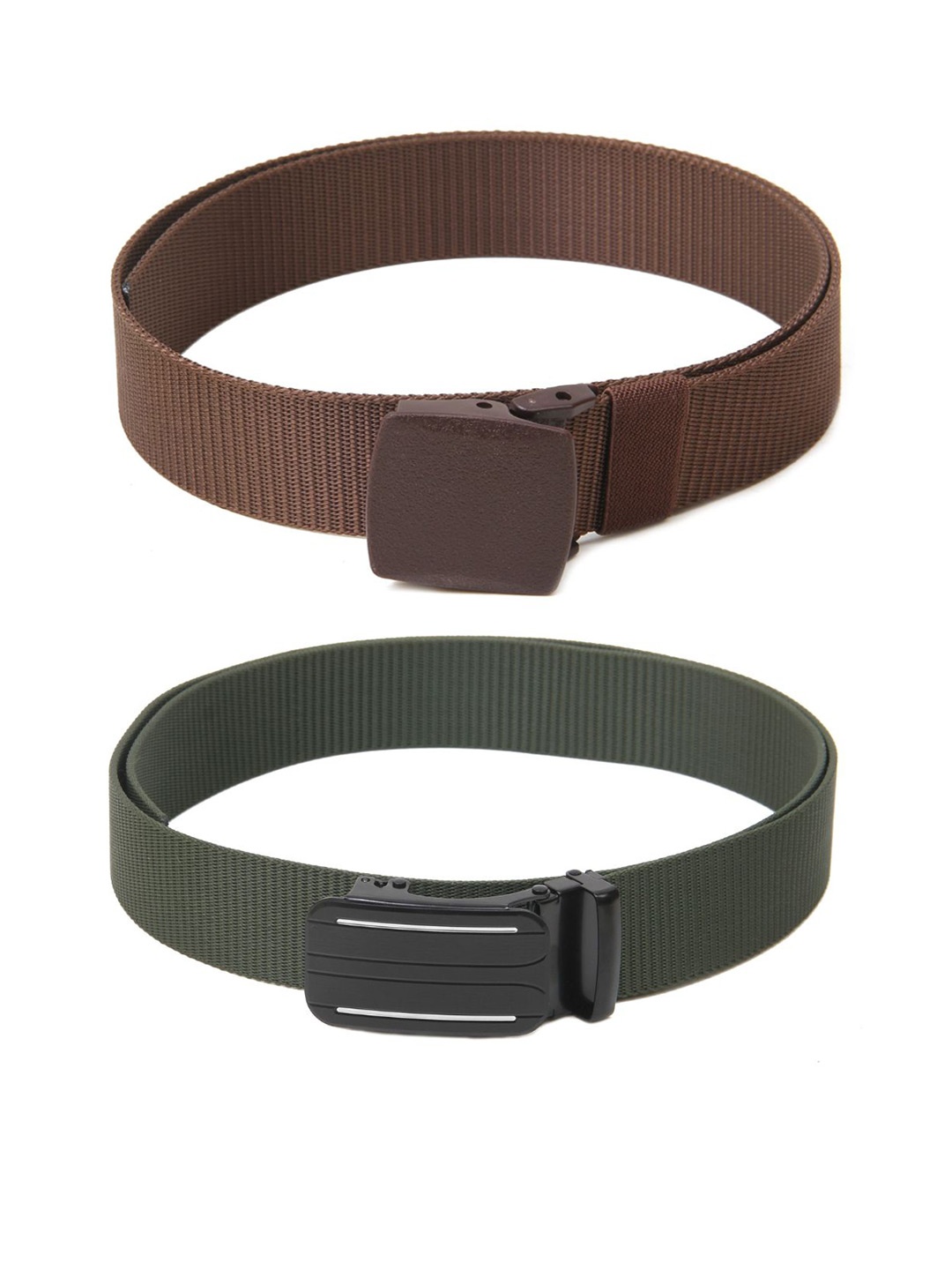 

Calvadoss Girls Set Of 2 Textured Wide Belts, Brown
