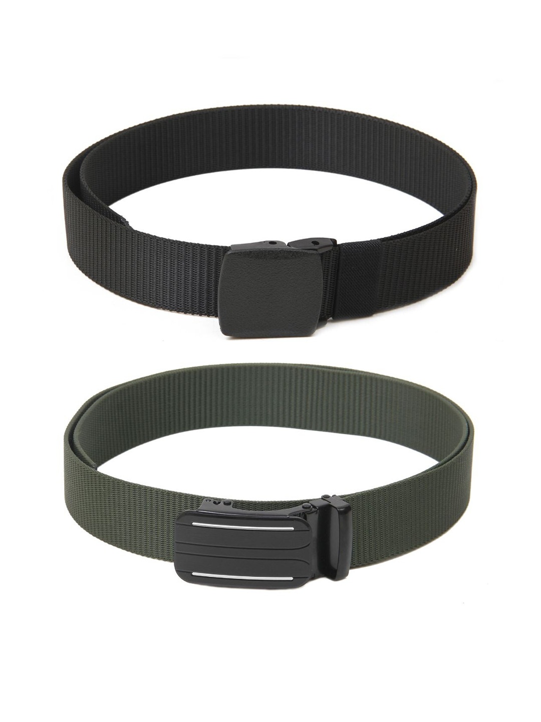 

Calvadoss Girls Set Of 2 Textured Canvas Belt, Black