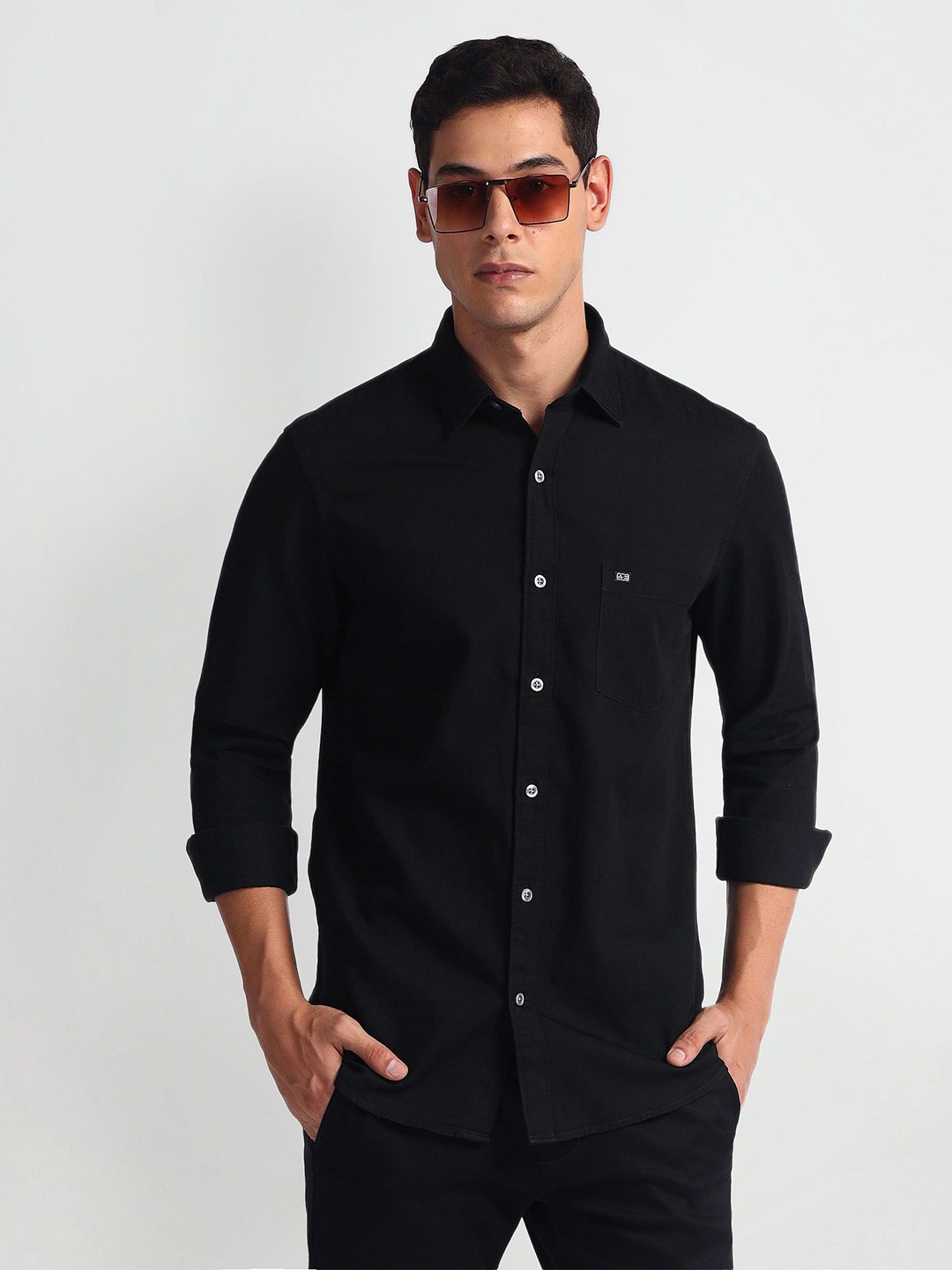 

Arrow Sport Men Slim Fit Opaque Casual Shirt, Black