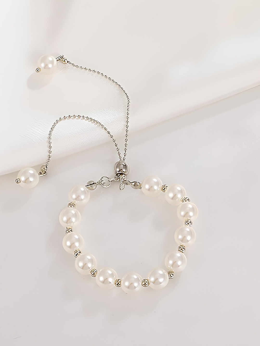 

Goho Women Pearls Wraparound Bracelet, Silver