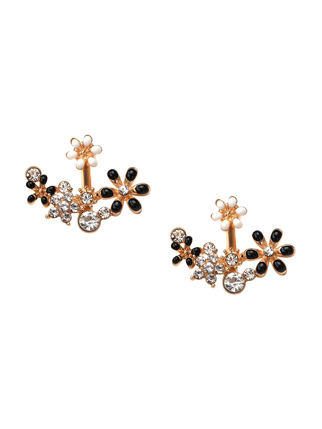 

Goho Stone Studded Contemporary Stud Earrings, Rose gold