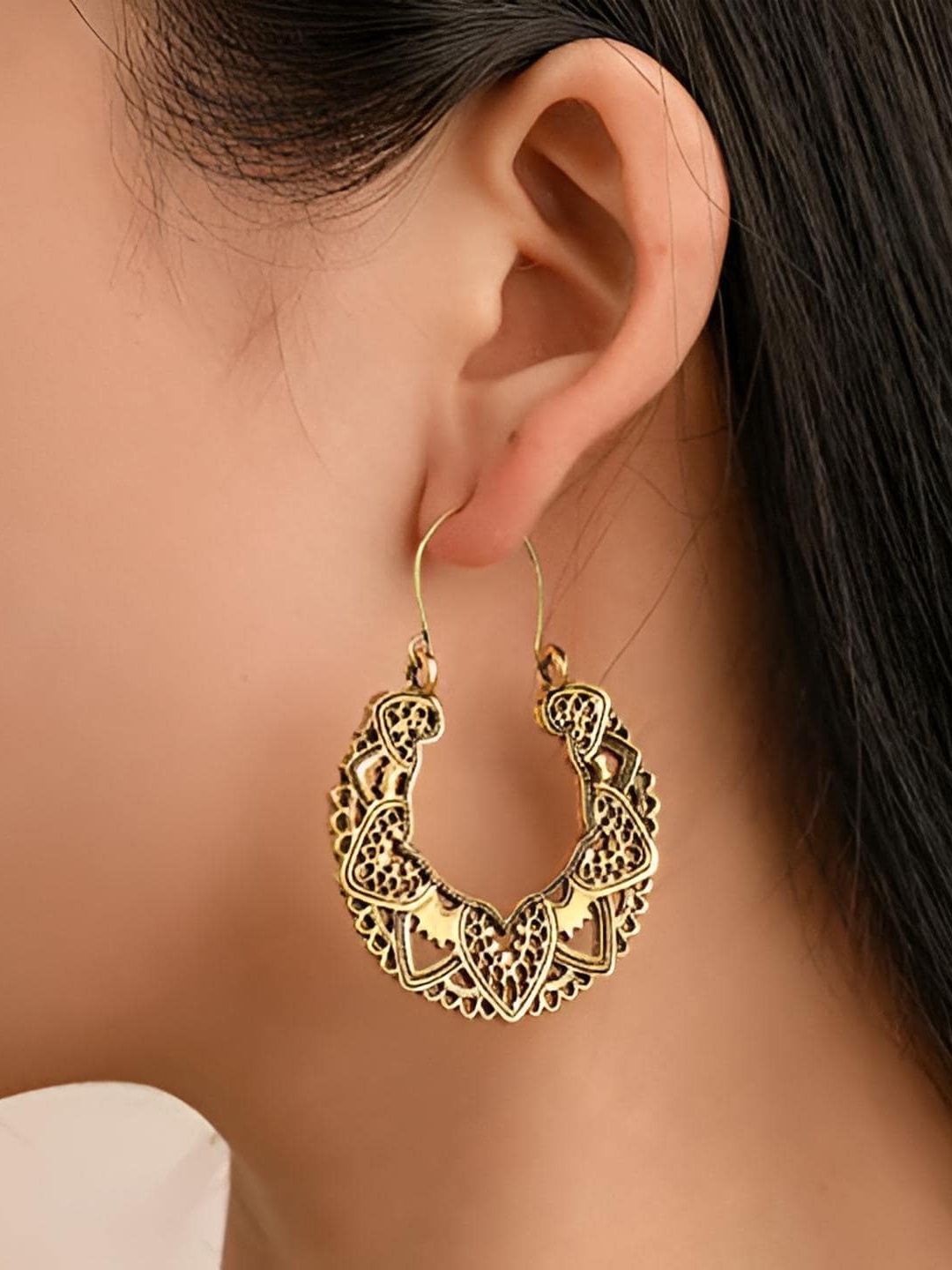 

Goho Contemporary Hoop Earrings, Gold