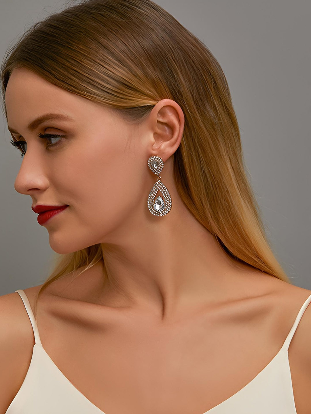 

Goho Artificial Stones Drop Earrings, Silver