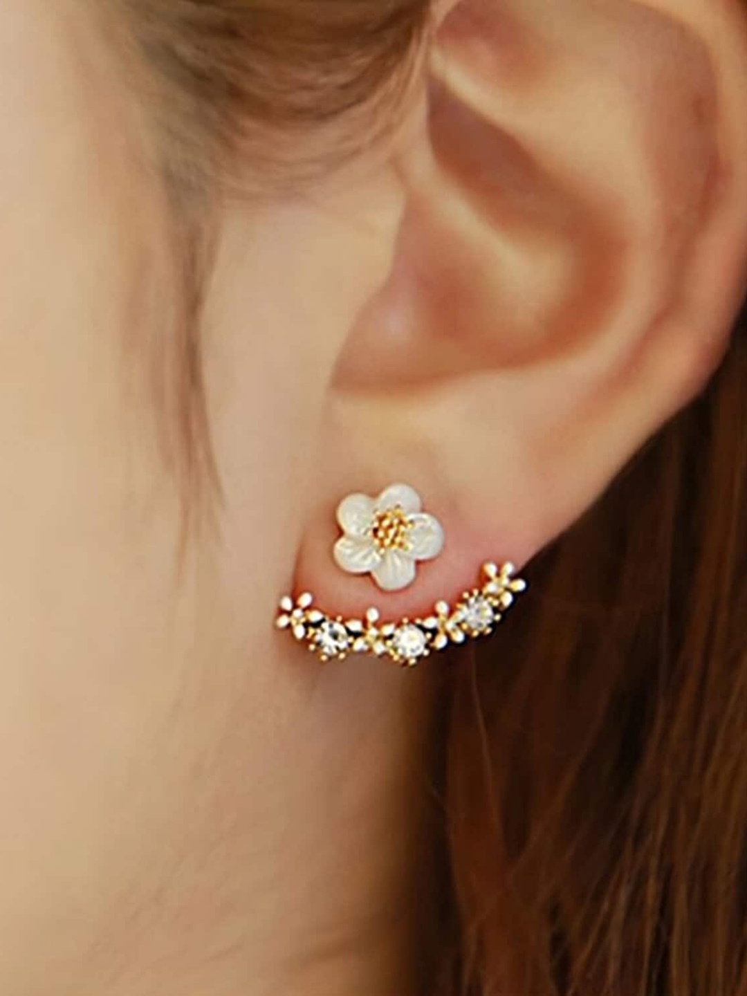 

Goho Artificial Stones Studs Earrings, Gold