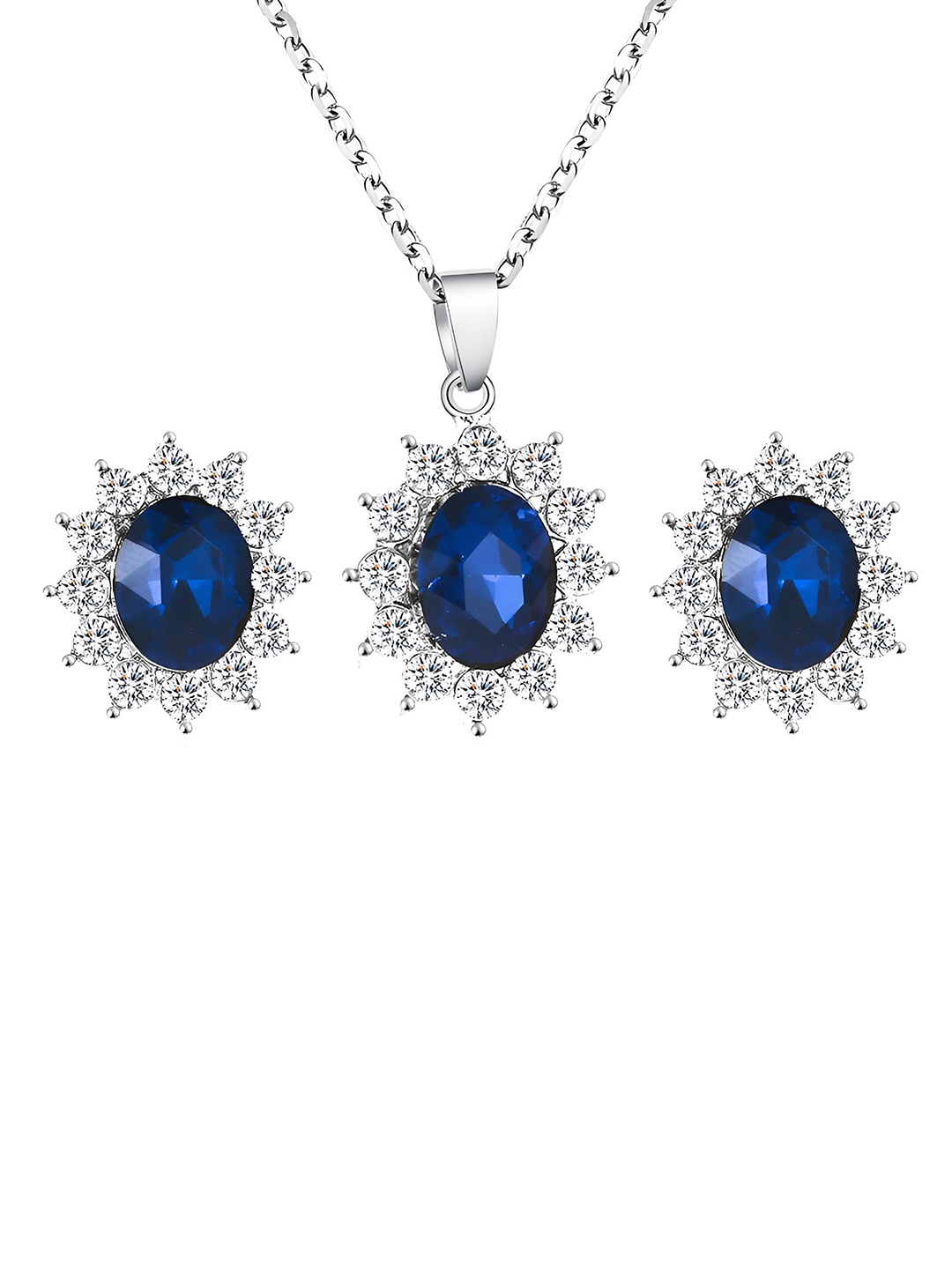 

Goho Stone-Studded Jewellery Set, Silver