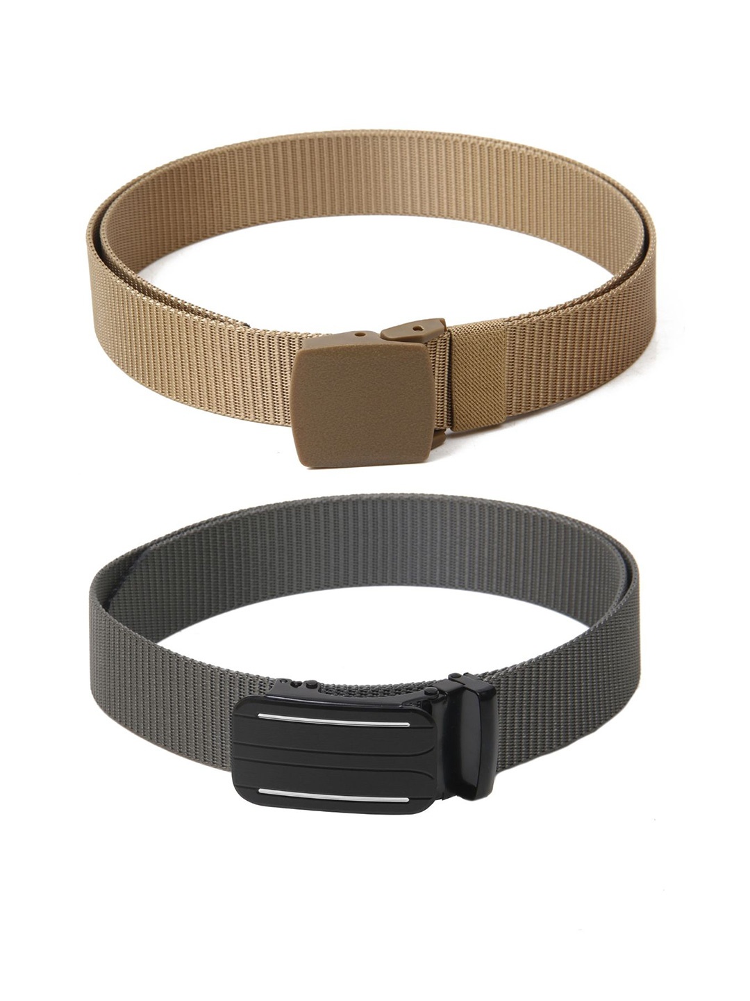 

Calvadoss Girls Set Of 2 Textured Belts, Beige
