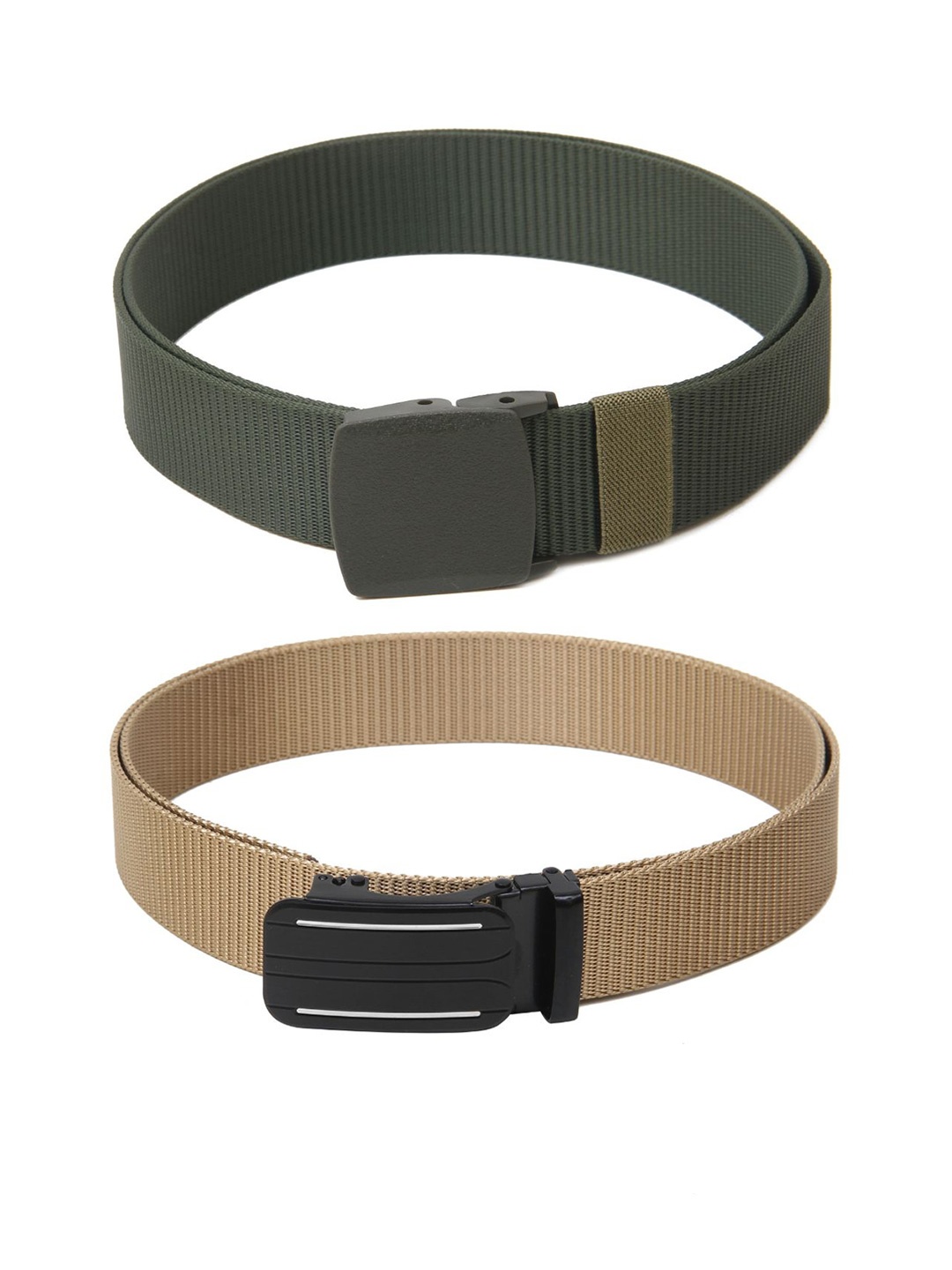 

Calvadoss Girls Set Of 2 Textured Belts, Green